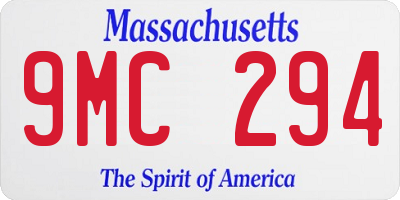 MA license plate 9MC294
