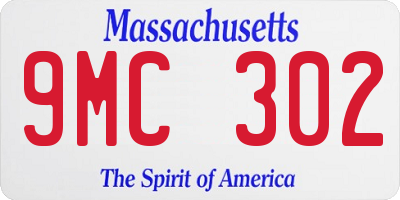 MA license plate 9MC302