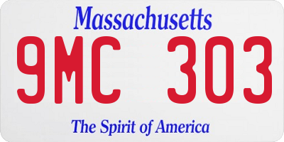 MA license plate 9MC303