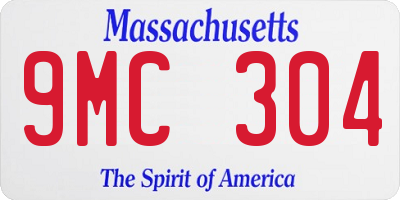 MA license plate 9MC304