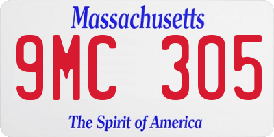 MA license plate 9MC305