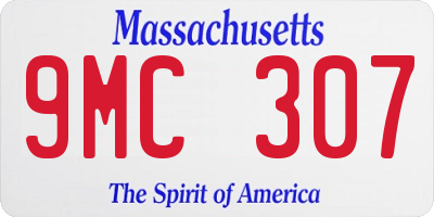 MA license plate 9MC307