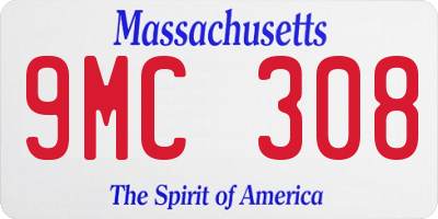 MA license plate 9MC308