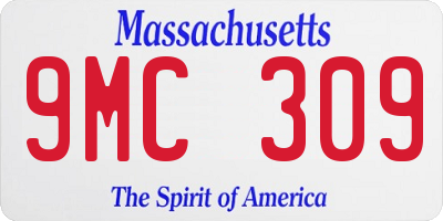 MA license plate 9MC309