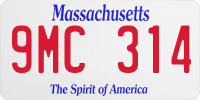 MA license plate 9MC314