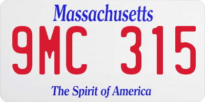 MA license plate 9MC315