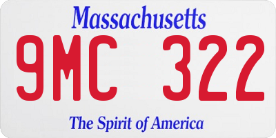 MA license plate 9MC322