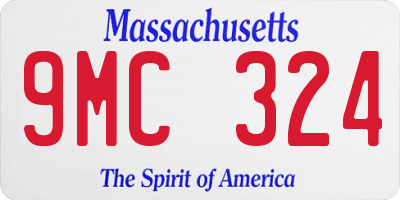 MA license plate 9MC324