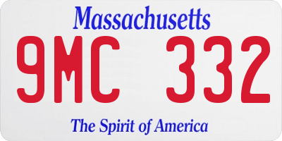 MA license plate 9MC332
