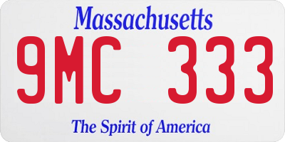 MA license plate 9MC333
