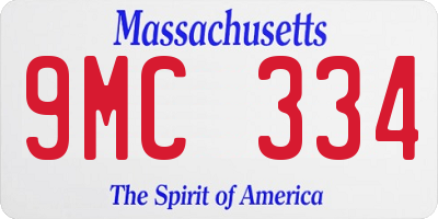 MA license plate 9MC334