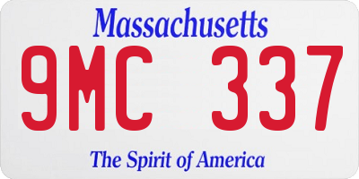 MA license plate 9MC337