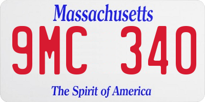 MA license plate 9MC340