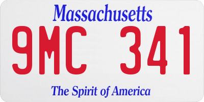 MA license plate 9MC341
