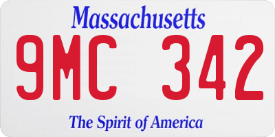 MA license plate 9MC342