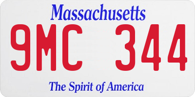 MA license plate 9MC344
