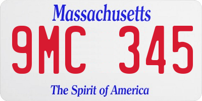 MA license plate 9MC345