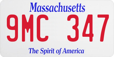 MA license plate 9MC347