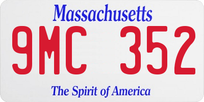 MA license plate 9MC352
