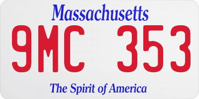 MA license plate 9MC353
