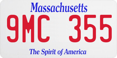 MA license plate 9MC355