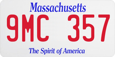 MA license plate 9MC357