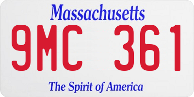 MA license plate 9MC361