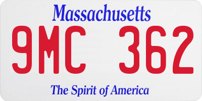 MA license plate 9MC362