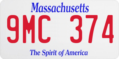 MA license plate 9MC374