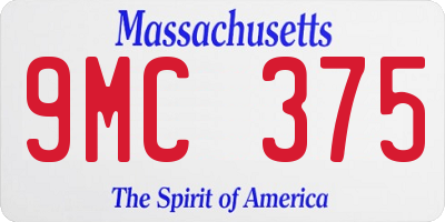 MA license plate 9MC375