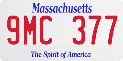 MA license plate 9MC377