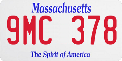 MA license plate 9MC378