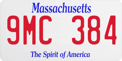 MA license plate 9MC384