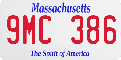 MA license plate 9MC386