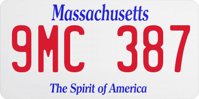 MA license plate 9MC387