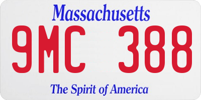 MA license plate 9MC388