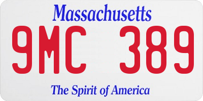 MA license plate 9MC389