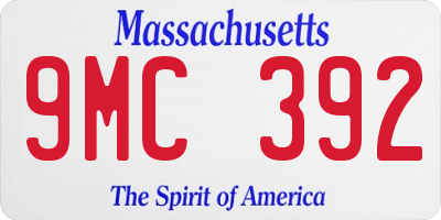 MA license plate 9MC392