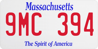 MA license plate 9MC394