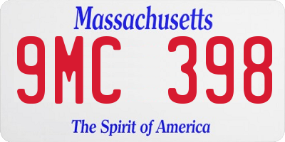 MA license plate 9MC398