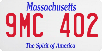 MA license plate 9MC402