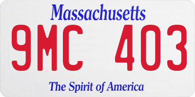 MA license plate 9MC403
