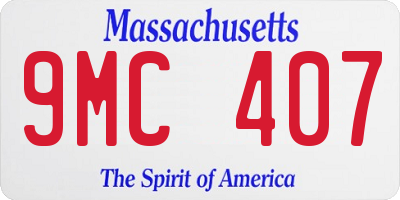 MA license plate 9MC407