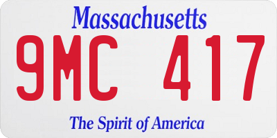 MA license plate 9MC417