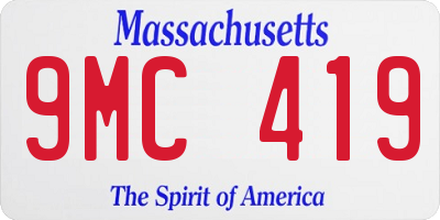 MA license plate 9MC419