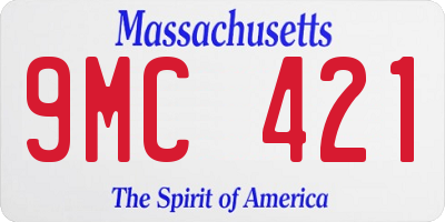 MA license plate 9MC421