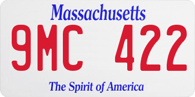 MA license plate 9MC422
