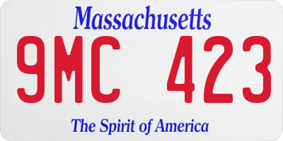 MA license plate 9MC423