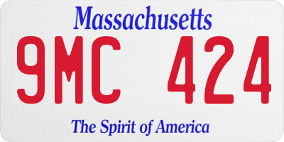 MA license plate 9MC424