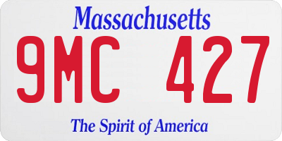 MA license plate 9MC427